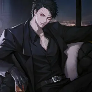 🤨 0e285632 อนิเมะ, ผู้ชาย, สูท, ผมสีเข้ม, ขยิบตา, ถุงมือ, กลางคืน, ทิวทัศน์เมือง telegram sticker
