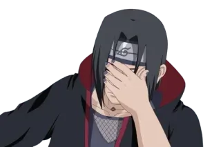 😶 62f15f4c Itachi Uchiha Naruto อนิเมะ, อุจิฮะ, อิทาจิ, เอามือกุมหน้า, นารูโตะ, นินจา telegram sticker
