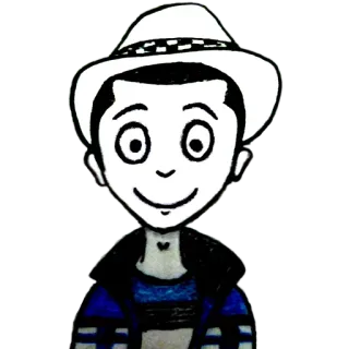 😀 e34addab personagem, ilustração, desenho animado, pessoa, chapéu whatsapp sticker