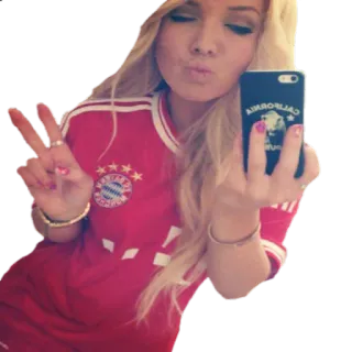 ✌ 93d76ba0 selfie, woman, peace sign, blonde, girl, portrait telegram sticker