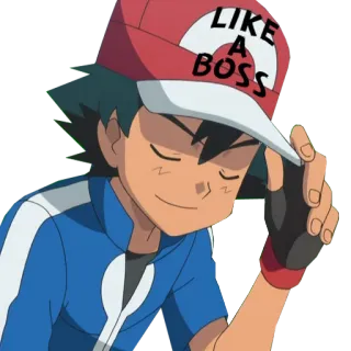 😎 2847a242 Ash Ketchum Pokemon LIKE A BOSS Sacha, Pokémon, Comme un chef, animé, dessin animé telegram sticker