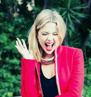 ⚫ 608028c4 女人, 金发, 喊叫, 夹克, 肖像, 尖叫 telegram sticker