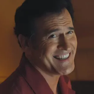 😬 b42bbf09 Ash Williams Evil Dead 艾什·威廉姆斯, 鬼玩人, 恐怖, 布鲁斯·坎贝尔, 电影, 角色, Groovy telegram sticker