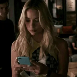 ✨ 9d95efae woman, blonde, phone, person, female, portrait telegram sticker