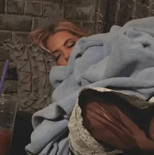 ✨ c5f8b6db sleeping, bed, blanket, relaxing, indoors, woman telegram sticker