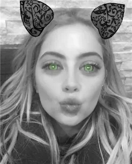 😘 4ca9d27f Porträt, Gesicht, Frau, Selfie, Katzenohren, Filter telegram sticker