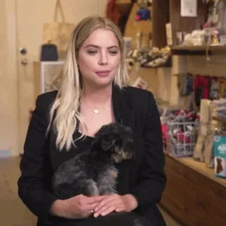 🌔 55a3de3f woman, dog, pet, cute, person, animal, blonde whatsapp sticker