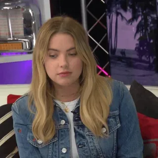 🌔 ccfb7ee7 woman, blonde hair, portrait, casual, denim jacket whatsapp sticker