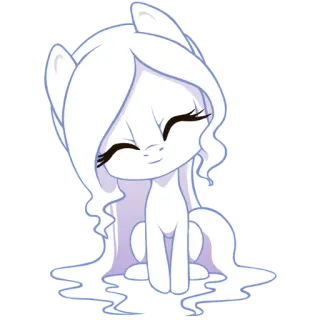 😊 60660c60 ngựa pony, dễ thương, hoạt hình, động vật, trắng telegram sticker