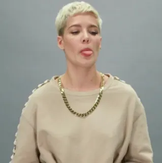 🔌 0cd300c7 Halsey penyanyi, musisi, potret, wanita, selebriti, lidah, rantai whatsapp sticker