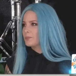 🔌 2f398d21 Halsey penyanyi, rambut biru, potret, selebriti whatsapp sticker