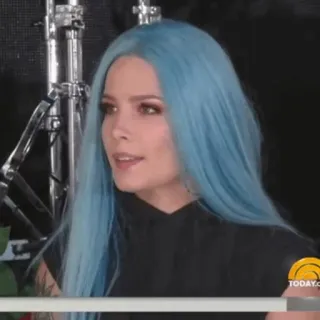 🔌 6b4cdb40 Halsey Halsey, penyanyi, rambut biru, selebriti, musisi whatsapp sticker