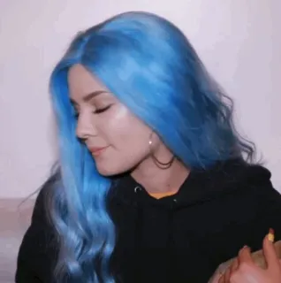 💧 a5111a9e Halsey musisi, penyanyi, rambut biru, selebriti whatsapp sticker