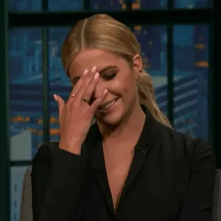 🎬 1c3d47b7 woman, person, smile, facepalm, blond hair telegram sticker