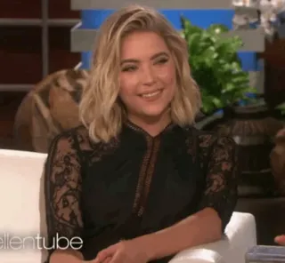 ✨ b01d8c05 ellentube 女性, 人, ブロンドヘア, 笑顔, ellentube, レースドレス telegram sticker