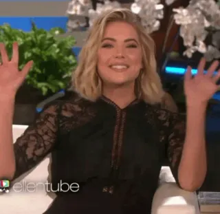 ✨ ceaa3f14 女性, 人, 女優, ブロンド, 手を振る, 挨拶 telegram sticker