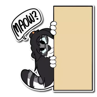 👀 73e70111 MAOW? 猫, 动物, 卡通, 可爱, 问题, 角色, 贴纸 telegram sticker