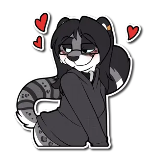 😘 8f5e6358 兽人, 拟人, 爱心, 卡通, 角色, 可爱 telegram sticker