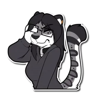 😣 a04a3abd 兽人, 拟人, 卡通, 老虎, 眼镜, 女性 telegram sticker
