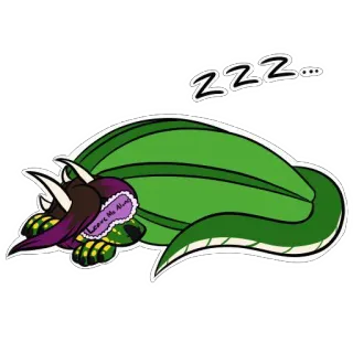 😴 1667d90b Leave me alone sonolento, dormindo, animal, dinossauro, desenho animado, zzzz, me deixe em paz telegram sticker