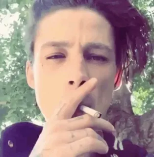 💲 4c92be77 smoking, cigarette, man, portrait telegram sticker