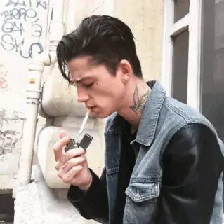 💲 a4b6f2c6 man, smoking, cigarette, lighter, tobacco, portrait telegram sticker