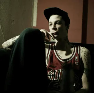 💲 e7d450f9 man, jersey, tattoos, youth, portrait, cap telegram sticker