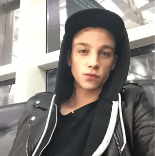 💲 ea8a1d6d portrait, person, man, leather jacket, hoodie, hat telegram sticker