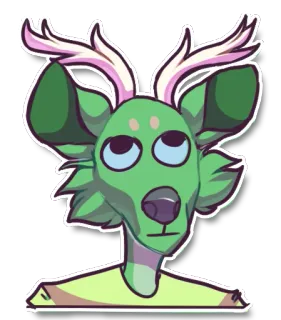 🙄 69656ee0 rusa, binatang, kartun, stiker, tanduk, berbulu, lucu telegram sticker