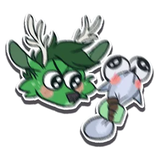 😡 b75adb4a rusa, binatang, kartun, imut, seni digital, stiker, fantasi telegram sticker