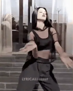 🦋 d3eddc01 LYRICALLLLLLLY woman, dancing, black, outdoors telegram sticker