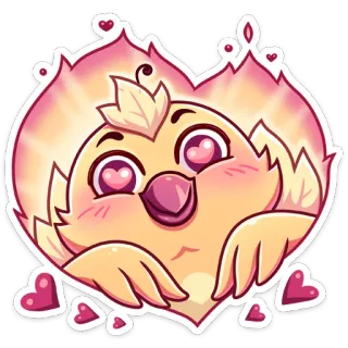 😍 330c9545 pássaro, amor, fofo, coração, animal, kawaii, pintinho, desenho animado telegram sticker