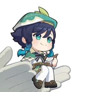 😋 4ba5327f Venti Genshin Impact อนิเมะ, วิดีโอเกม, น่ารัก, จิบิ, ตัวละคร telegram sticker