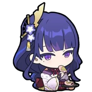 😋 7e81f5a5 Raiden Shogun Genshin Impact ไรเดนโชกุน, เก็นชินอิมแพ็ค, อนิเมะ, ตัวละครเกม, น่ารัก, จิบิ telegram sticker