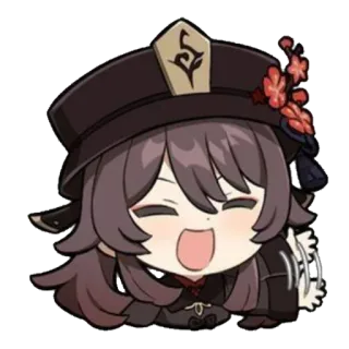 😛 9079485e Hu Tao Genshin Impact อนิเมะ, เก็นชินอิมแพ็ค, ฮูเต๋า, น่ารัก, สติกเกอร์ telegram sticker