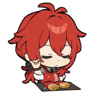 🤨 9ba6cfc2 Diluc Genshin Impact อนิเมะ, จิบิ, น่ารัก, วิดีโอเกม, ตัวละคร, เก็นชิน อิมแพ็ค, ดิลุค telegram sticker