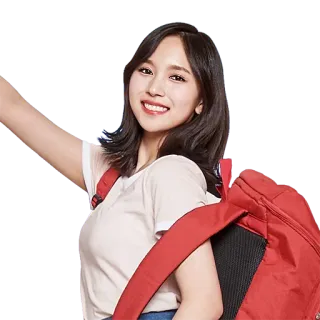 🙂 542fc75e donna, persona, zaino, sorriso, femmina, giovane whatsapp sticker