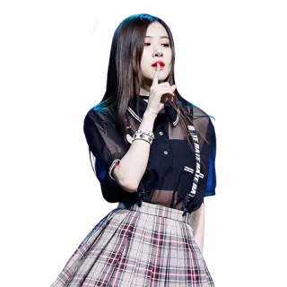 🤫 dc64e564 donna, ragazza, K-pop, rosa, shhh, cantante, Blackpink whatsapp sticker
