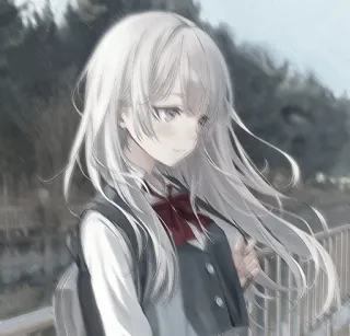 ☁️ 9dc11b09 Anime, Fille, Uniforme scolaire, Cheveux longs telegram sticker