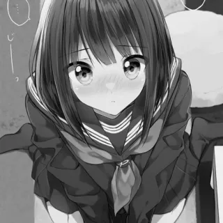 ☁️ a4602cc5 じっ Anime, Fille, Uniforme scolaire, Mignon, Manga telegram sticker