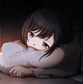 ☁️ b06c16fe Anime, Fille, Mignon, Manga, Triste, Seul(e) telegram sticker