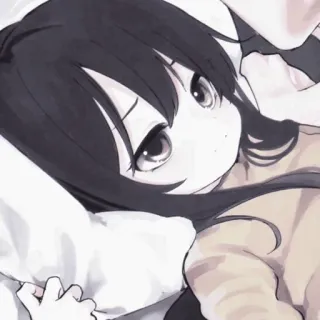☁️ ce7d04f0 Anime, Fille, Manga, Dessin animé, Mignon, Allongée telegram sticker