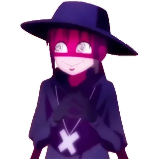 🙂 55a77484 sticker, cartoon, figur, maske, hut telegram sticker