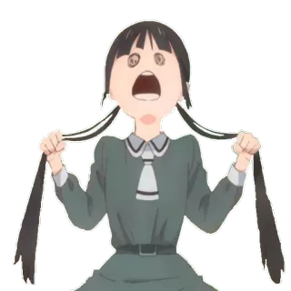 👻 5dccf78e Anime, Mädchen, Panik, Ausdruck, Schockiert, Verängstigt, Cartoon telegram sticker