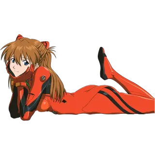 ๐ 34b81494 Asuka Langley Soryu Neon Genesis Evangelion anime, character, orange hair, tv show telegram sticker