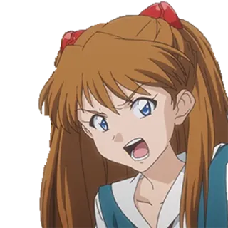 ๐คฌ b2764ee0 Asuka Langley Sohryu Neon Genesis Evangelion anime, girl, angry, character, evangelion telegram sticker