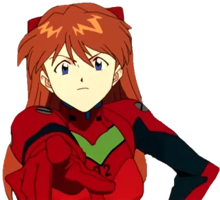 ๐ bd5d916b Asuka Langley Sohryu Neon Genesis Evangelion anime, character, Asuka, Evangelion, pointing telegram sticker
