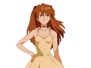 ๐ da25b17e Asuka Neon Genesis Evangelion anime, character, girl, cartoon, Asuka telegram sticker