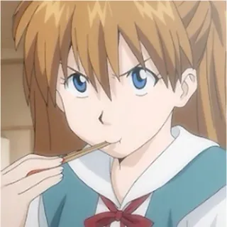 ๐ฃ fe6f2f0e Asuka Langley Soryu Neon Genesis Evangelion anime, manga, girl, Asuka, Evangelion, character telegram sticker