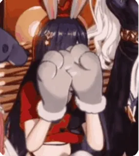 👋 79b84e17 bunny, anime, cartoon, ears, girl, boxing telegram sticker